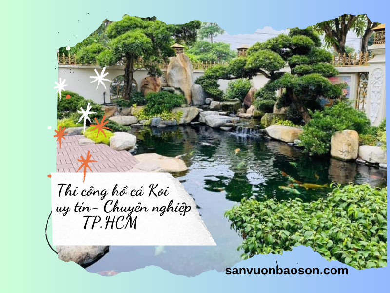 Thi công hồ cá Koi HCM: Lọc chuẩn Nhật, nước trong vắt