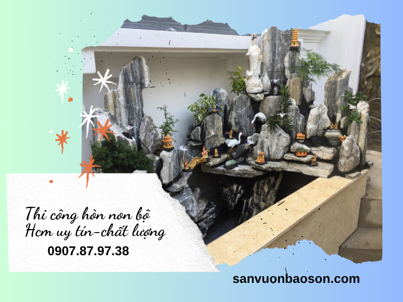 Thi công hòn non bộ TPHCM 2026: Chuẩn phong thủy, rước tài lộc