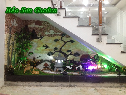 tiểu cảnh gầm cầu thang đẹp đơn giản
