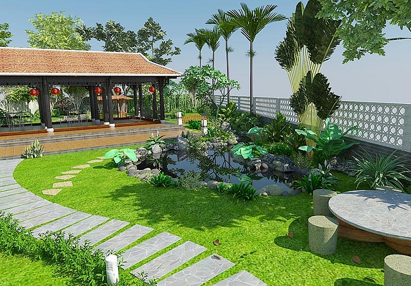 sân vườn nhỏ trước nhà